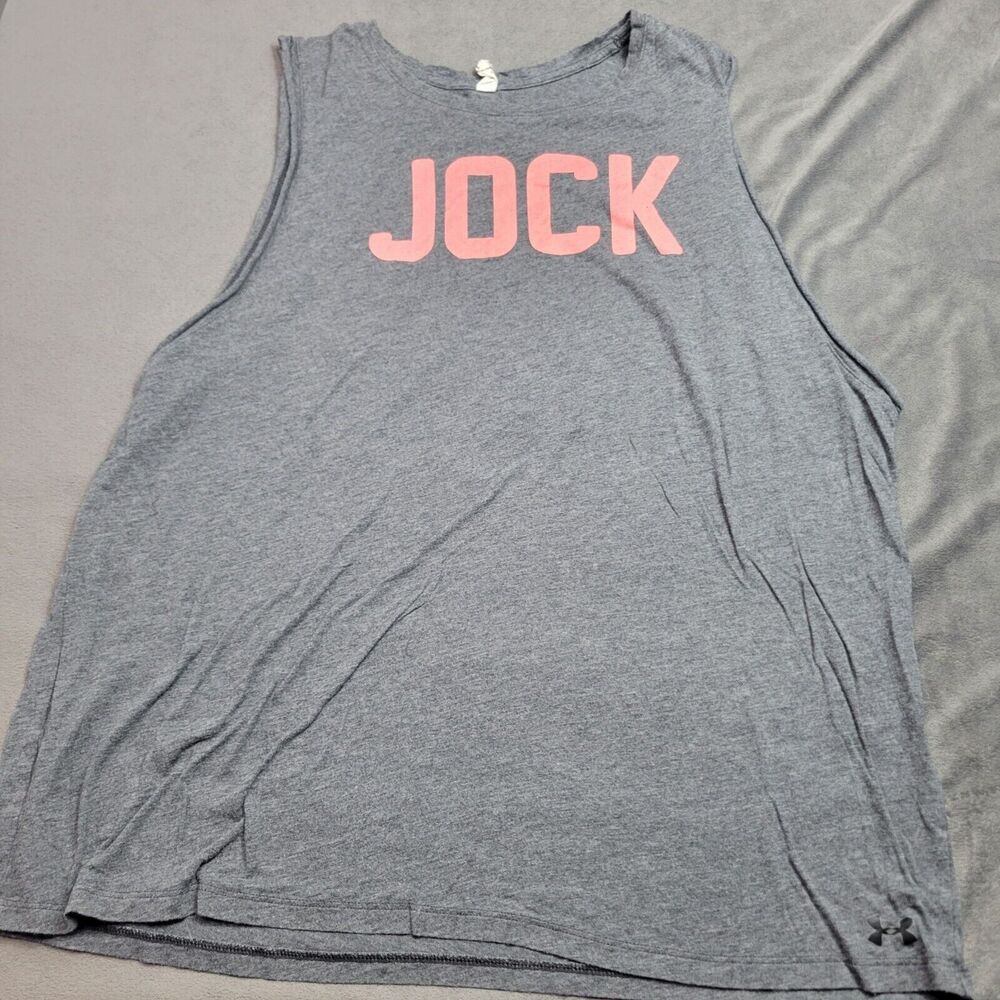 Under Armour Mens Sleeveless Gray Tank Top With "Jock" Graphic‎